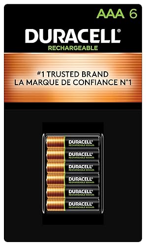 Duracell Rechargeable AAA Batteries, 6 Count (Pack of 1) Triple A Battery for Long-lasting Power, All-Purpose Pre-Charged Battery for Household…