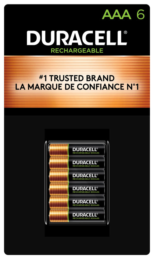 Duracell Rechargeable AAA Batteries, 6 Count (Pack of 1) Triple A Battery for Long-lasting Power, All-Purpose Pre-Charged Battery for Household…