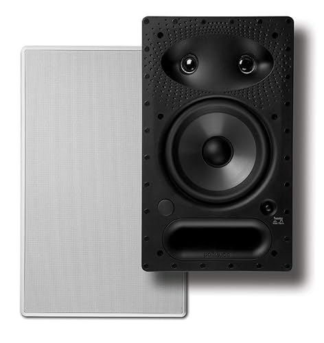 Polk Audio Polk 65-RT In-Wall Speaker - The Vanishing Series with Premium Sound | Power Port & Paintable Wafer-Thin Sheer Grille | Dual Band-Pass Bass