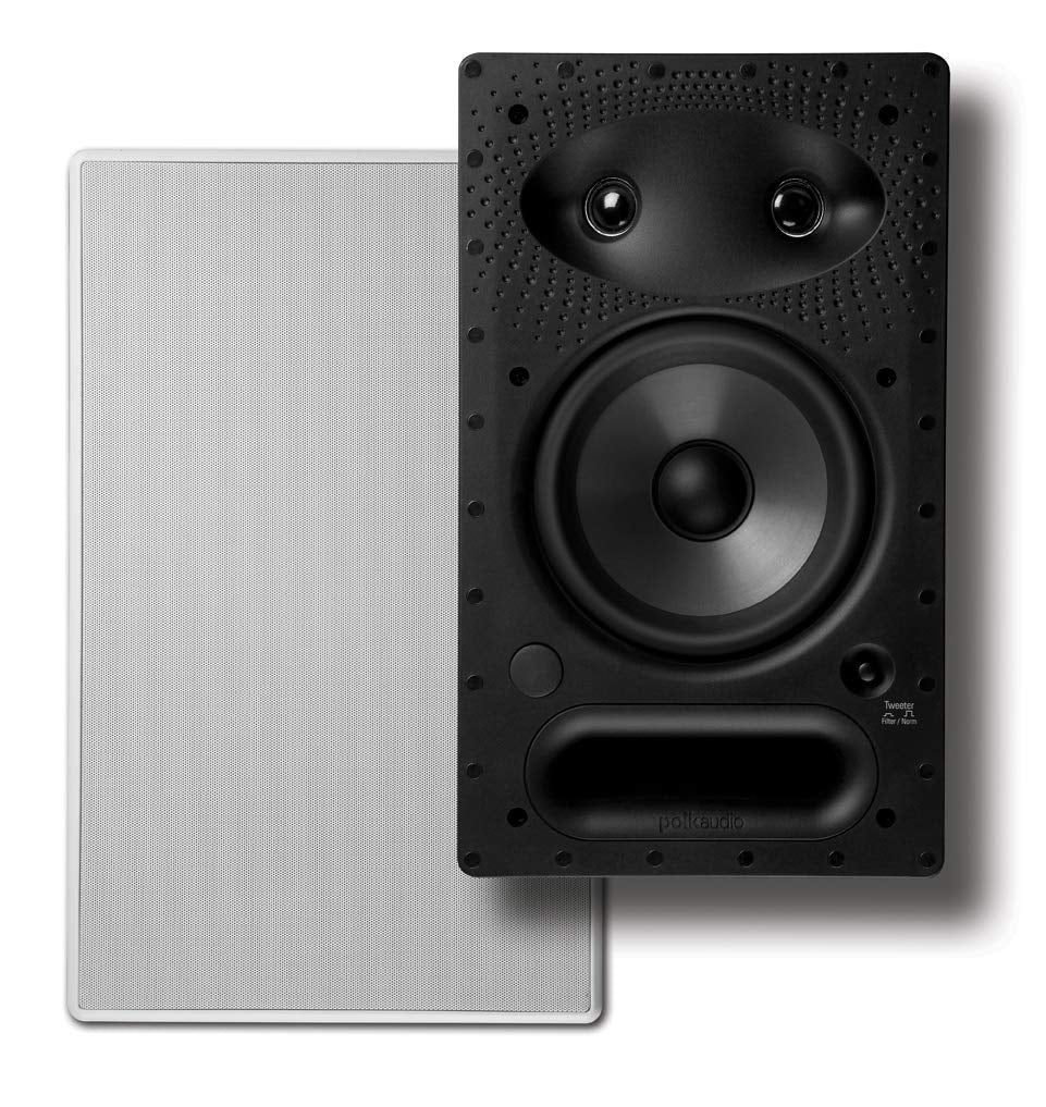 Polk Audio Polk 65-RT In-Wall Speaker - The Vanishing Series with Premium Sound | Power Port & Paintable Wafer-Thin Sheer Grille | Dual Band-Pass Bass