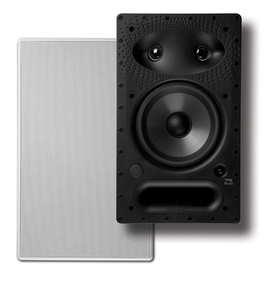 Polk Audio Polk 65-RT In-Wall Speaker - The Vanishing Series with Premium Sound | Power Port & Paintable Wafer-Thin Sheer Grille | Dual Band-Pass Bass