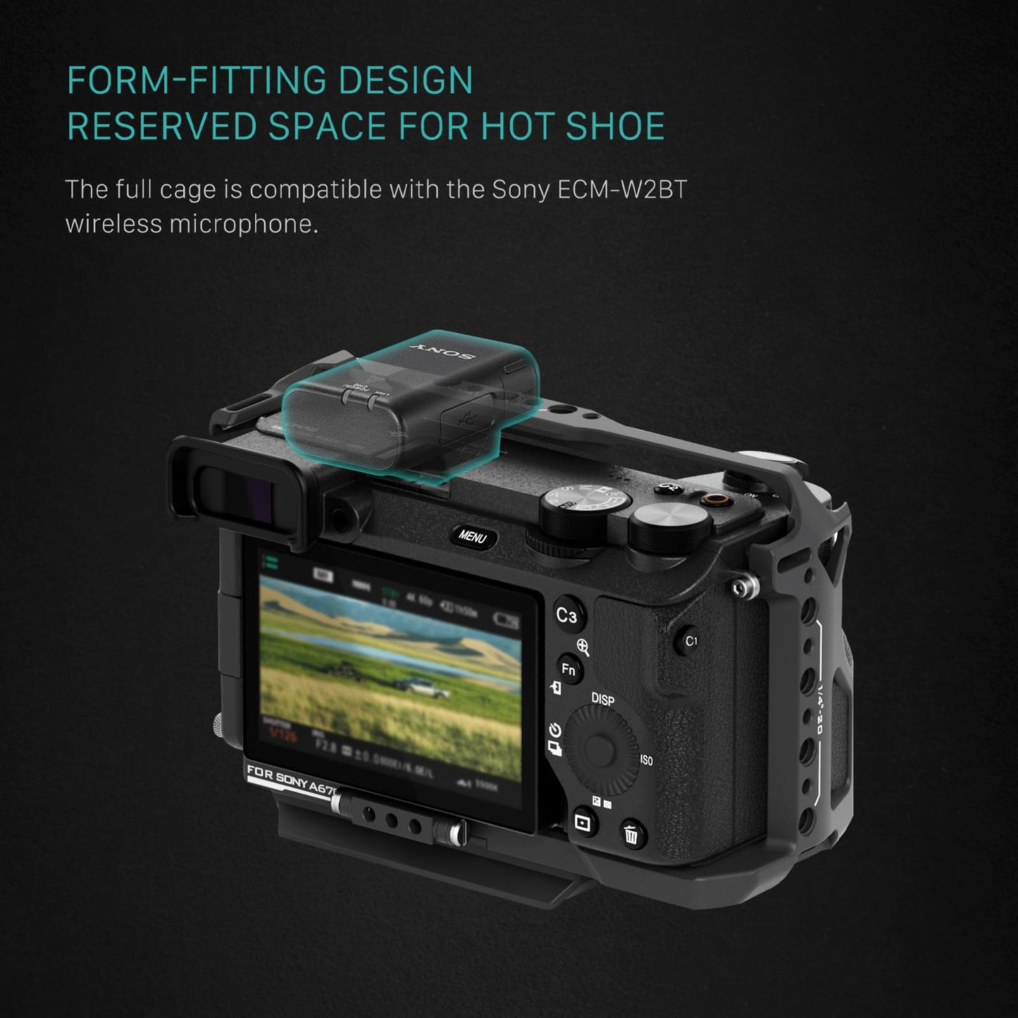 Tilta Full Camera Cage Compatible with Sony a6700 | Cold Shoe, NATO Rail, & 1/4"-20 Mounting Threads | ARCA-Ready Detachable Baseplate for Tripods