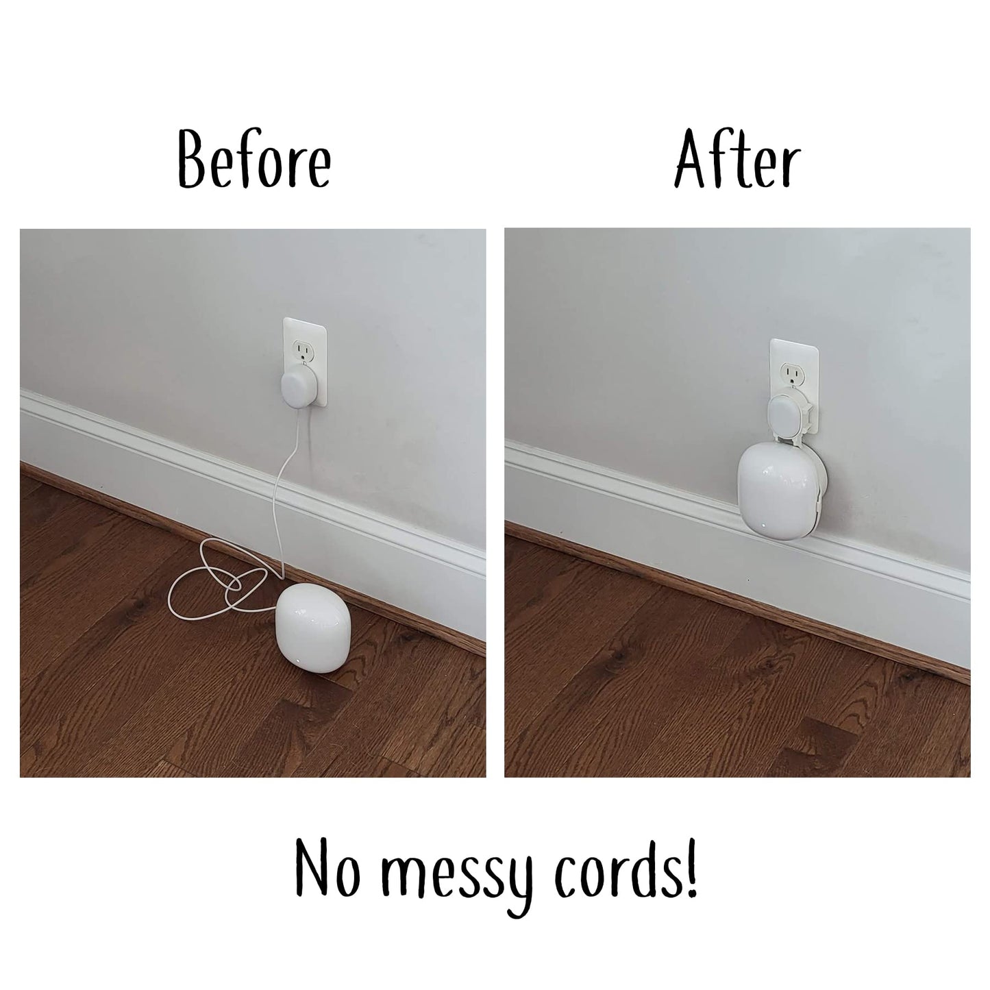 The Nest WiFi Pro Genie Wall Mount Outlet Holder Stand (2-Pack) | Lowest Profile | Open Access | No Messy Screws or Tape | Reinforced Support |