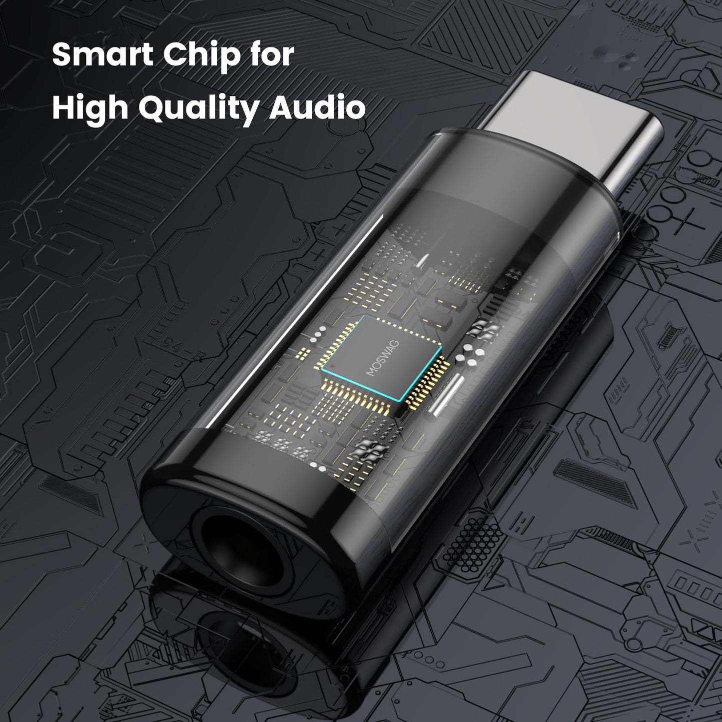 MOSWAG USB C to 3.5mm Audio Headphone Adapter, Typc C to 3.5mm Aux Adapter Zinc Alloy Adapter Compatible with iPhone 15 Plus/15 Pro Max Samsung