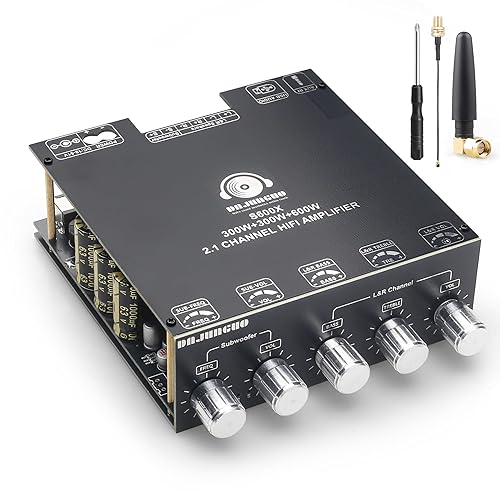 S600X 2.1 Channel Bluetooth Amplifier Board, 300W+300W+600W High Power, TPA3255 Chip, Independent Subwoofer Control, Full-Range Output for Home Audio