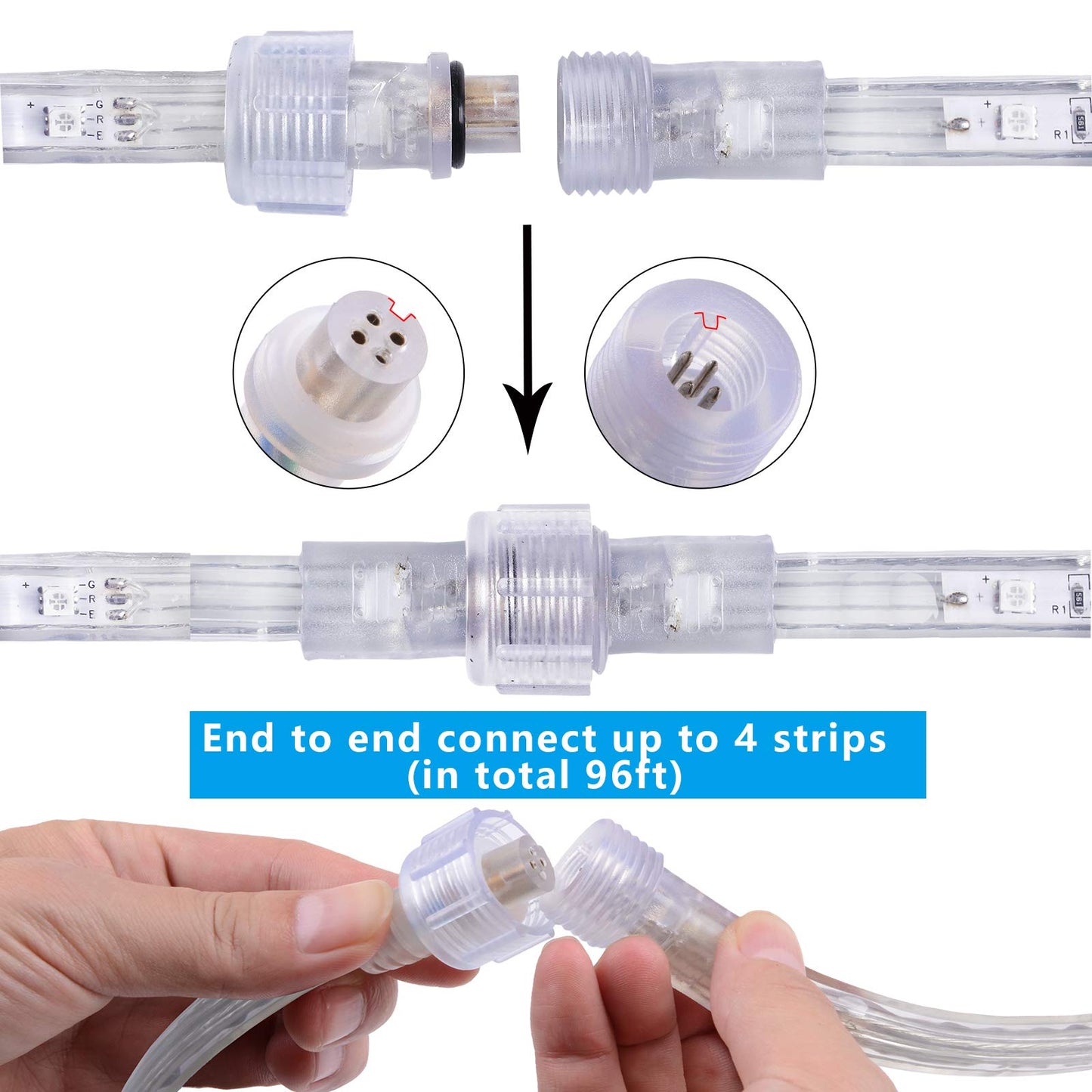 16.4 Feet Flat Flexible LED Rope Lights, Color Changing RGB Strip Light with Remote Control, 8 Colors Multiple Modes, Plug in Novelty Lighting