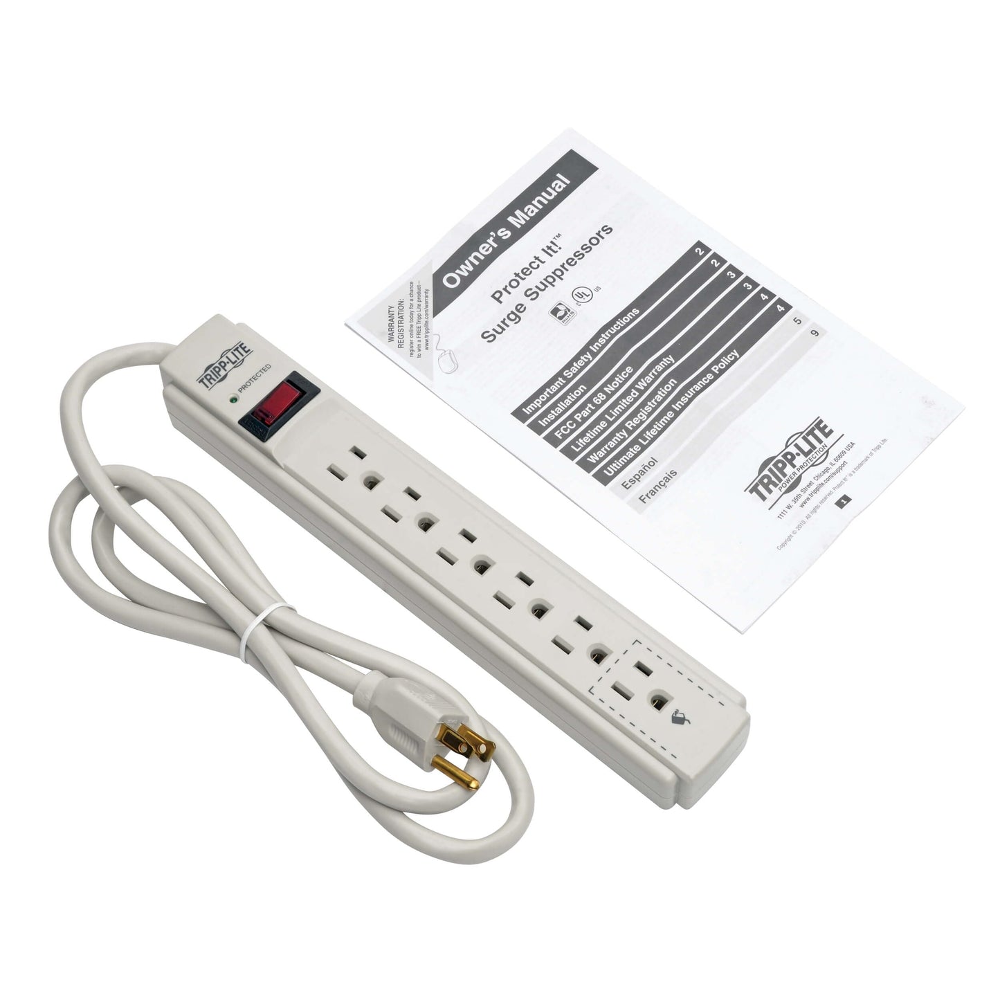 Tripp Lite TLP604 4Ft. 6-Outlet Surge Suppressor
