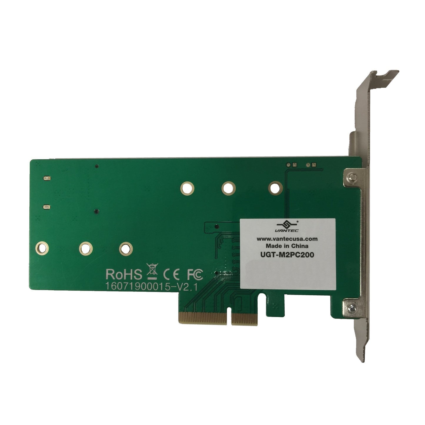 Vantec M.2 NVMe + M.2 SATA SSD PCIe x4 Adapter (UGT-M2PC200), Green