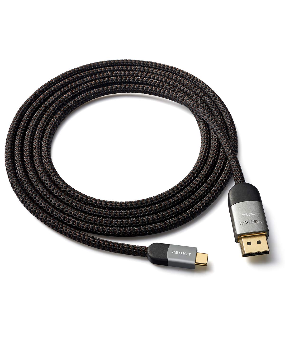 Zeskit Maya Bi-Directional 32.4Gbps USB-C to Displayport DP1.4 Cable Certified 8K60 5K60 4K120 1440P240, 6ft