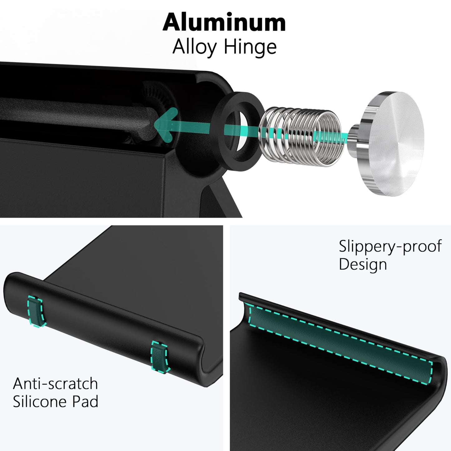 HZZADZXW Cell Phone Foldable Stand for Desk, Portable Cell Phone Holder, Adjustable Tablet Dock, Office Desk Accessories for iPhone 17 16 15 14 13 Pro
