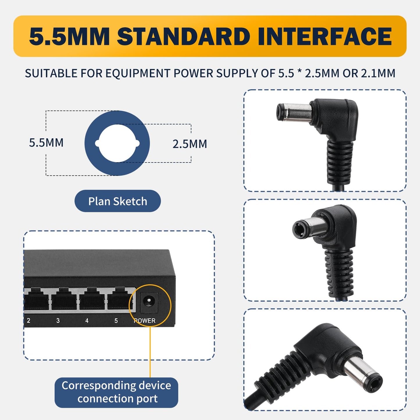 for polycom Power Cord 5v Compatible with Polycom VOIP IP Phones Poly VVX 150 250 350 450 Edge B, E400, E300 Series, E220, E100 EM50