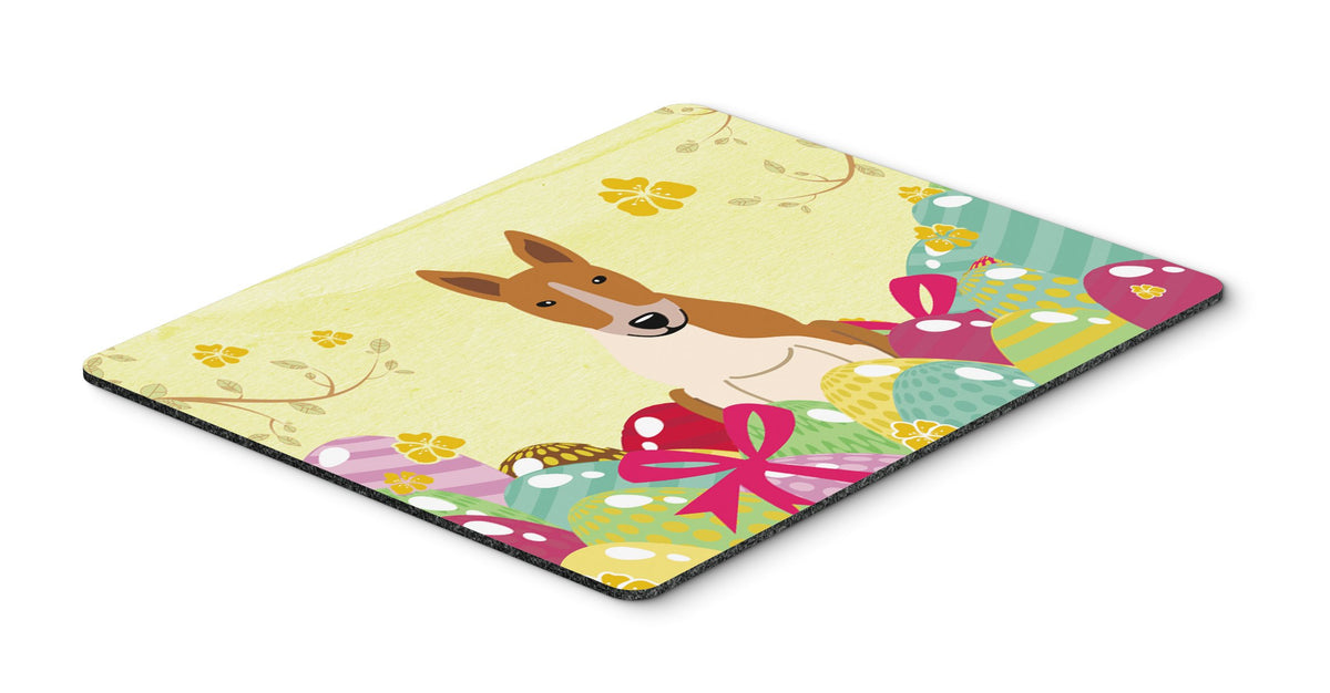 Caroline's Treasures BB6135MP Easter Eggs Bull Terrier Red White Mouse Pad, Hot Pad or Trivet for Home Office Gaming Working Computers Laptop Mouse