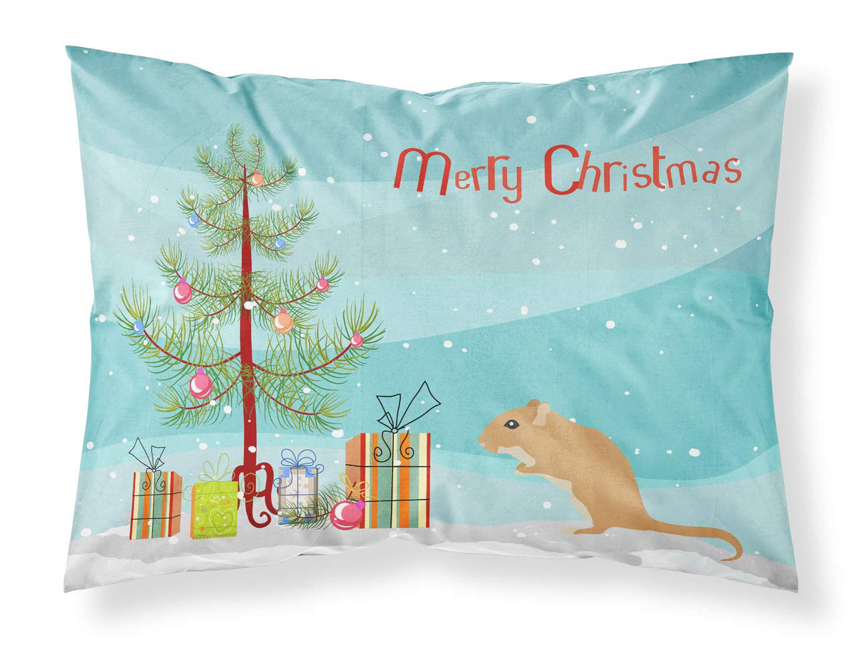 Caroline's Treasures CK4461PILLOWCASE Gerbil Mouse Merry Christmas Fabric Standard Pillowcase Lightweight Super Soft Easy Care Decorative Artwork
