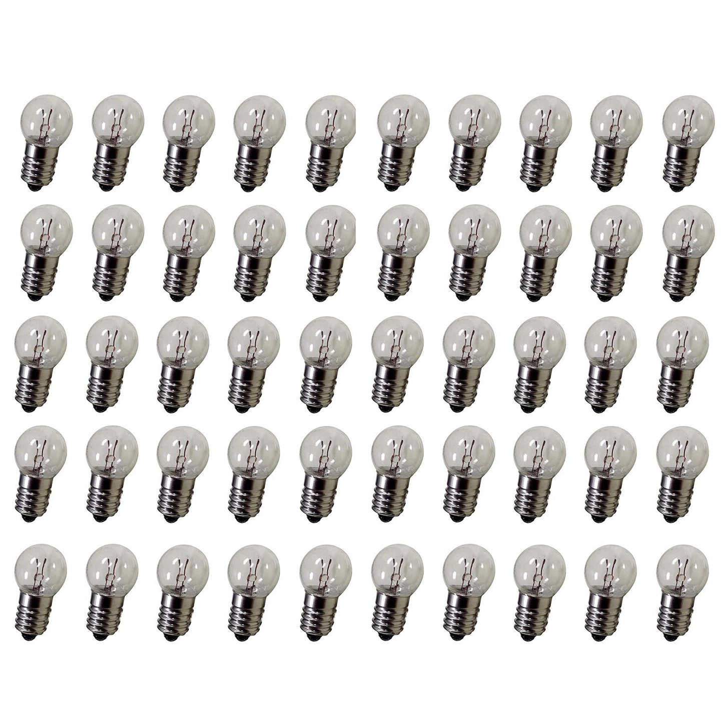 GutReise DC 50pcs E10 1.5V 0.3A Warm White Bulb Light Bulbs Miniature Screw Base (1.5V)