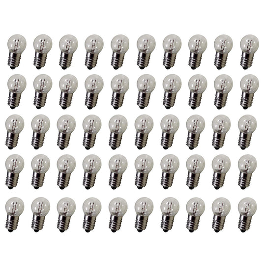 GutReise DC 50pcs E10 1.5V 0.3A Warm White Bulb Light Bulbs Miniature Screw Base (1.5V)