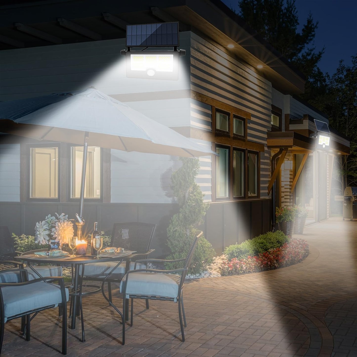 ivSunTEK Solar Wall Lights Outdoor, 2 Pack, Medium