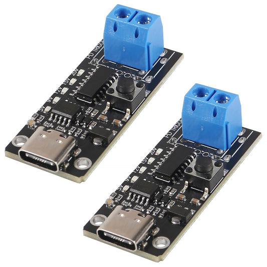 AITRIP 2PCS 100W 5A USB-C Fast Charge USB-C PD QC DC 5V 9V 12V 15V 20V Adjustable Voltage Power Trigger Module 5A Type-C Female Input