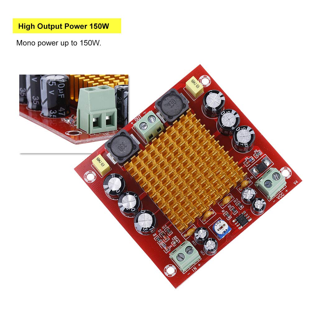 Digital Amplifier Board TPA3116D2 150W High Power Single Channel Module 12V-26V for Audio Receiver Systems