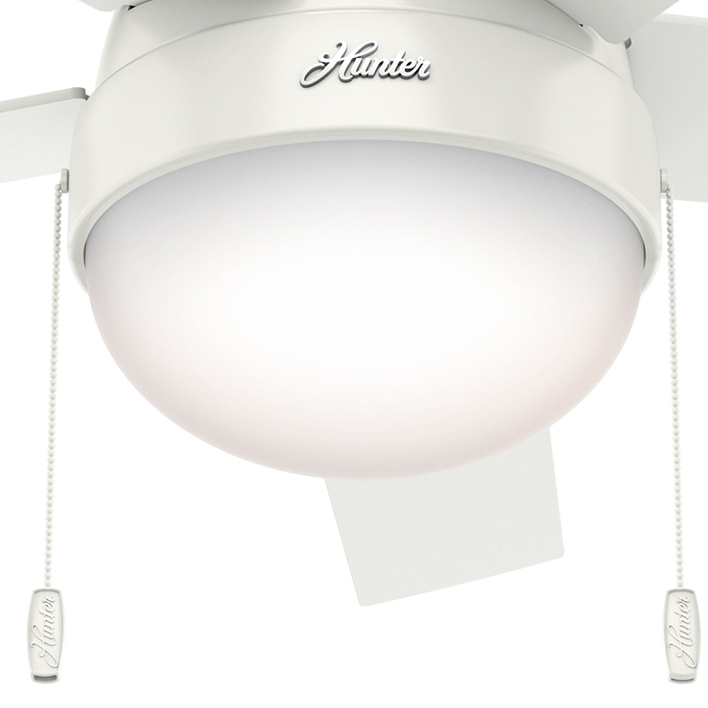 Hunter Fan 46 inch Contemporary Low Profile Ceiling Fan with Light Kit in Fresh White (Renewed)