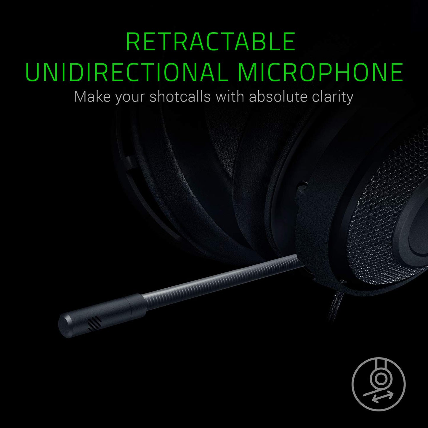 Razer Kraken Gaming Headset: Lightweight Aluminum Frame - Retractable Noise Isolating Microphone - for PC, PS4, PS5, Switch, Xbox One, Xbox Series X