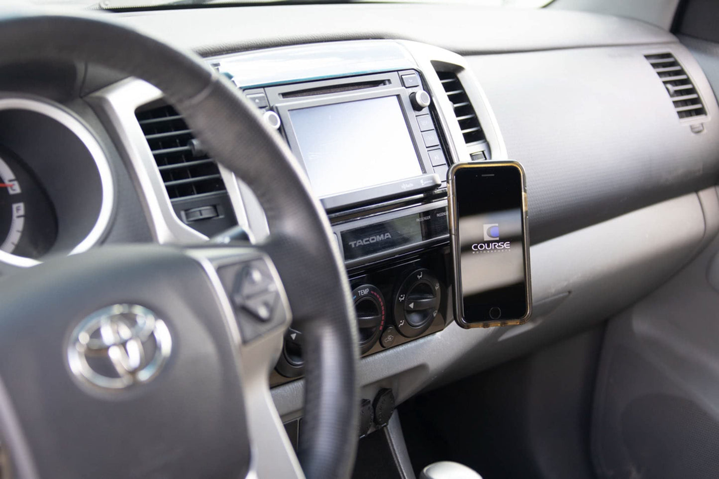 Course Motorsports Direct Fit Phone Mount - Toyota Tacoma (2005-2015) Compatible with All Phones - Manual Cradle