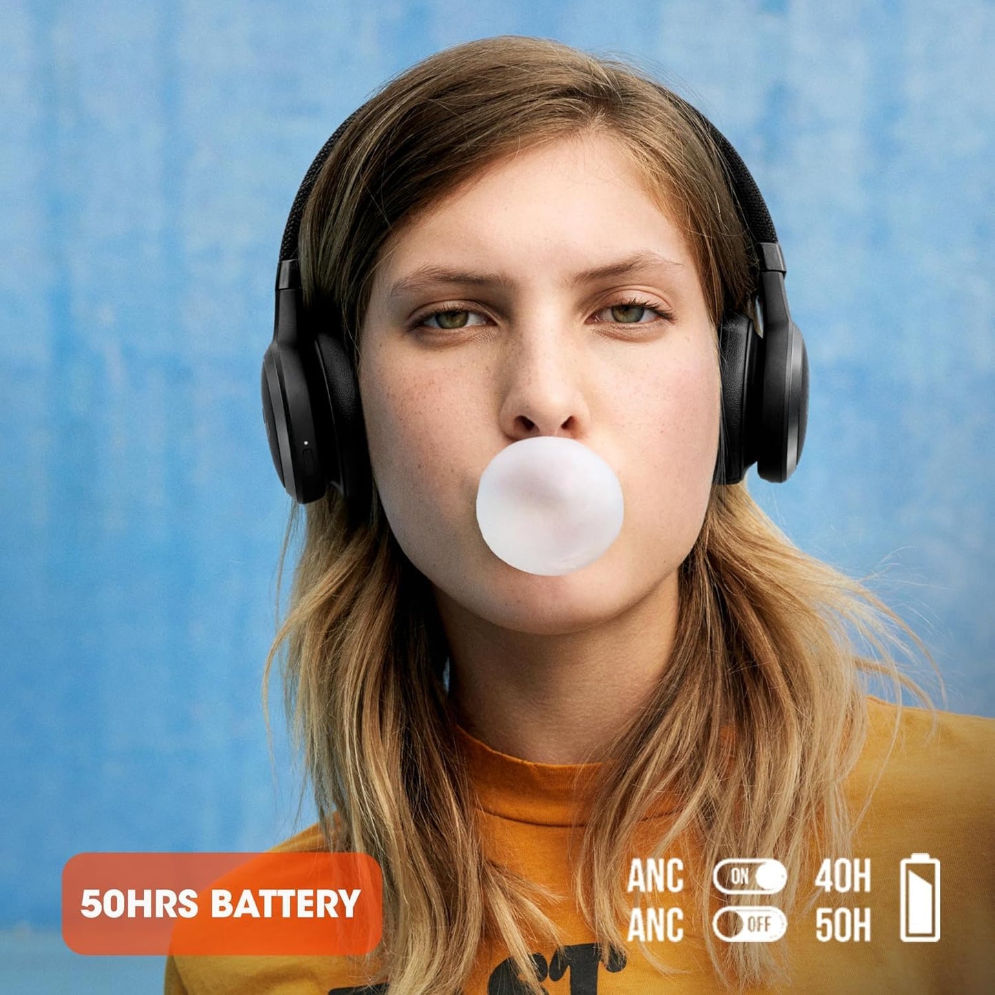 JBL Live 460NC Wireless Noise Cancelling On-Ear Headphones, Bluetooth 5.0, 50H Battery, Hands-Free Calls, Adaptive ANC, Google Assistant & Alexa