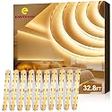 EMITEVER COB LED Strip Lights Warm White 32.8ft, 3000K 24V Dimmable Tape Light Premium High Density, 305LM+/ft, 4800LEDs, Ra 90+, 3W/FT, UL Listed