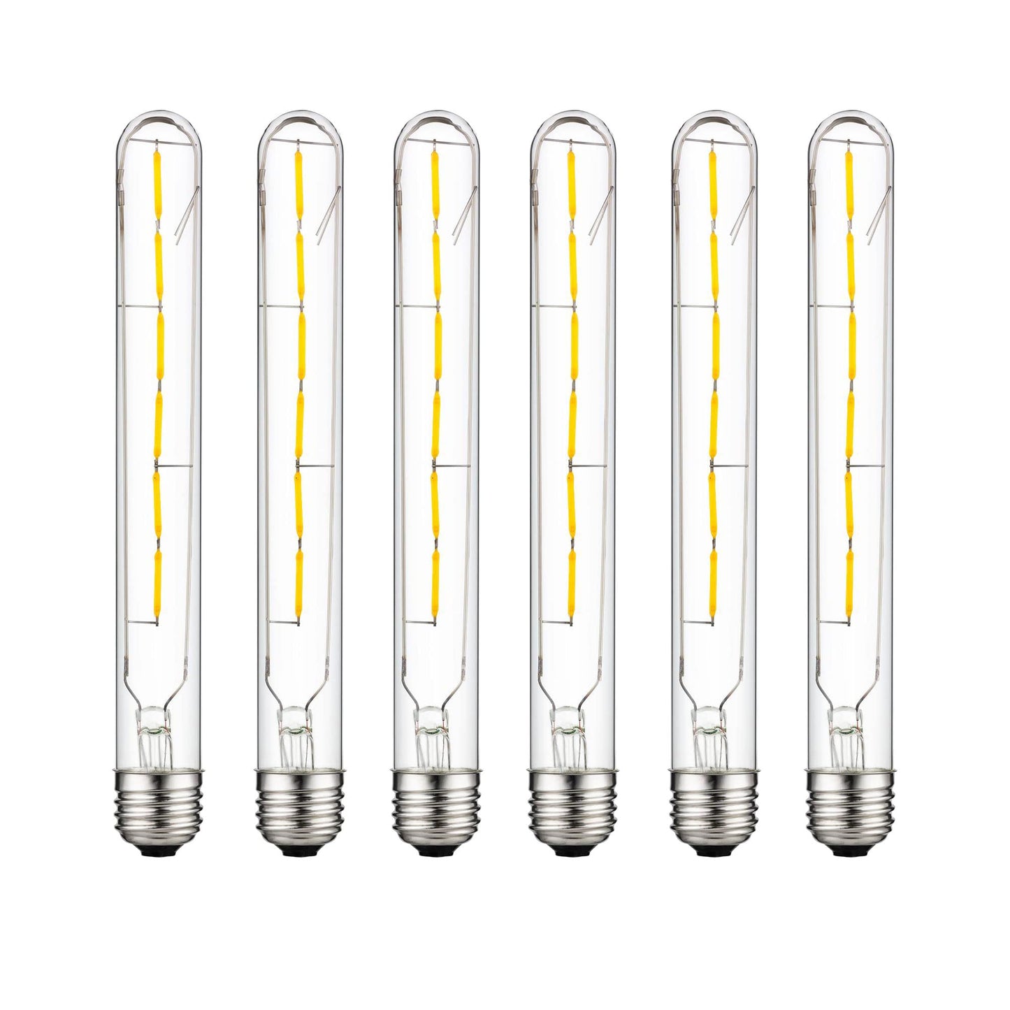 Sunlite LED Filament T8 Tubular Light Bulb, 5 Watts (40W Equivalent), 430 Lumens, Medium E26 Base, Dimmable, 214 mm, UL Listed, 2700K Soft White, 6