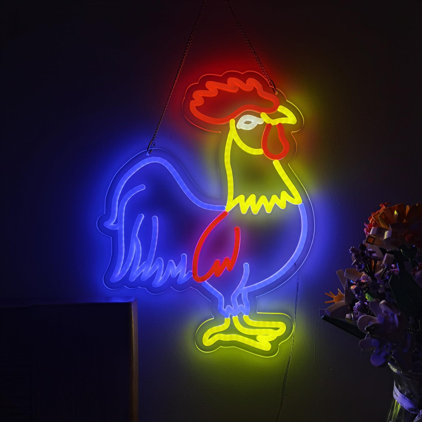 Novelty Cock Neon Sign Art Wall Lights for Business Beer Bar Club Bedroom Windows Glass Hotel Pub Cafe Wedding Birthday Party Gifts