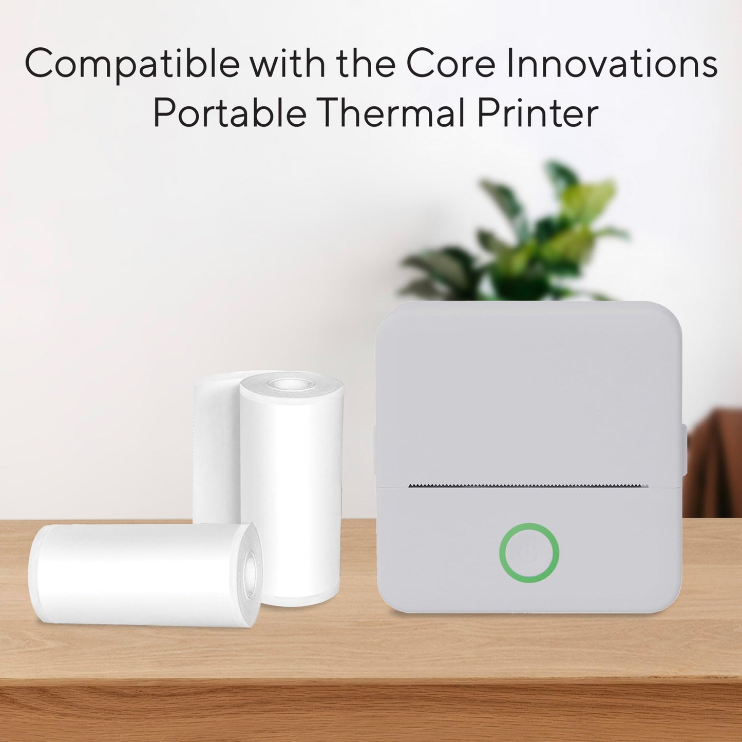 Core Innovations Thermal Printer Paper Bundle - 5 Rolls (3 Self-Adhesive Sticker Rolls + 2 Thermal Paper Rolls) for Wireless Portable Printer, Photos
