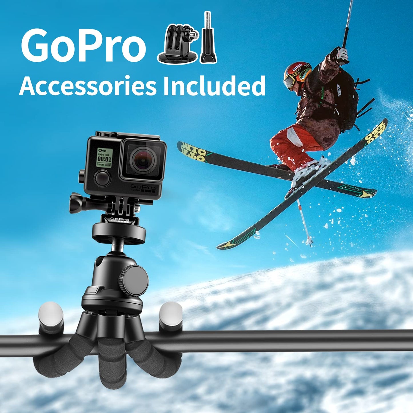 Aureday Phone Tripod, Flexible Tripod for iPhone and Android Cell Phone, Come with Wireless Remote and Clip for Video Recording/Vlogging/Selfie
