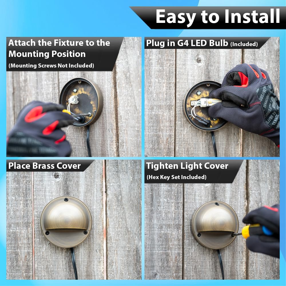 Outdoor Deck Lights Aluminum Stair Lights - LED Step Lights Low Voltage Landscape Lights, Aluminum Stairway Lighting, Outdoor Fence lights, Paver