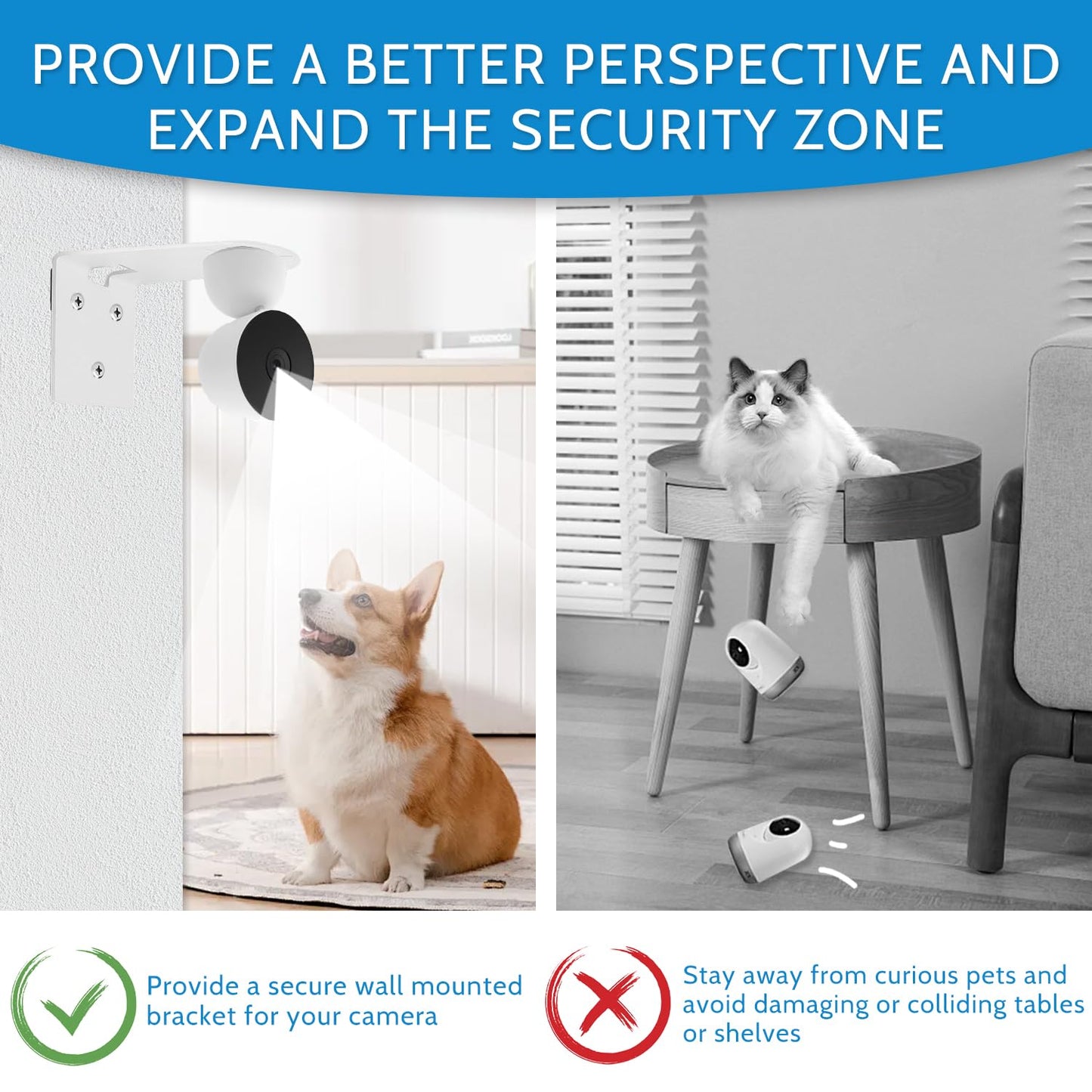 2Pack Adhesive Wall Mount Bracket for Google Nest Cam Indoor Security Camera Wired- 2nd Generation, VHB Stick On or No Drilling Mounting Get The Best