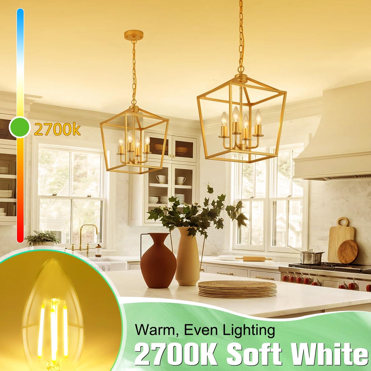 E26 Base LED Candelabra Light Bulbs 2700K Soft White, 60W Equivalent