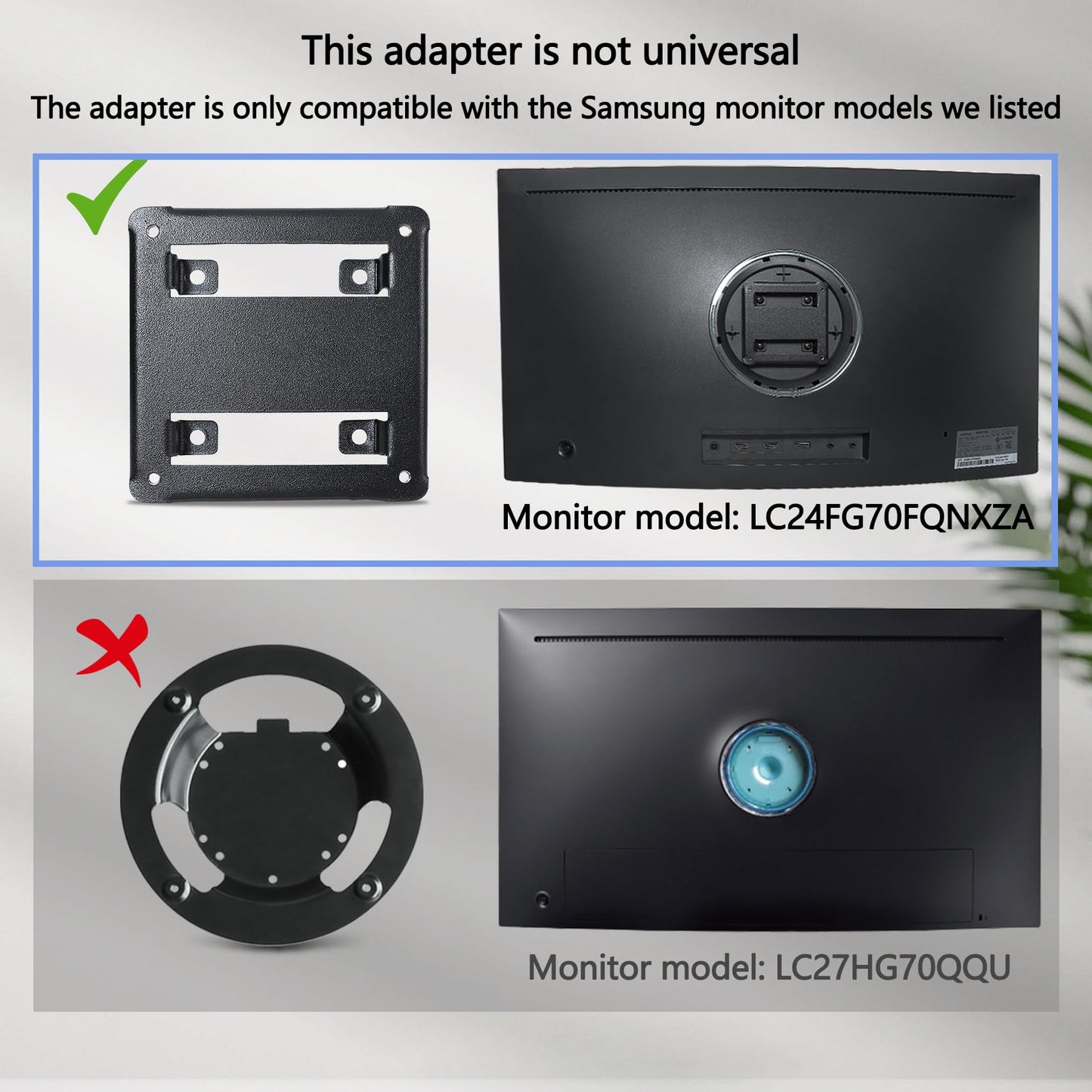CFG70 Vesa Mount Compatible with Samsung CFG70 CFG73 24in 27in Curved Monitor for LC24FG70FQNXZA, LC27FG70FQNXZA, LC24FG73FQNXZA, LC27FG73FQNXZA