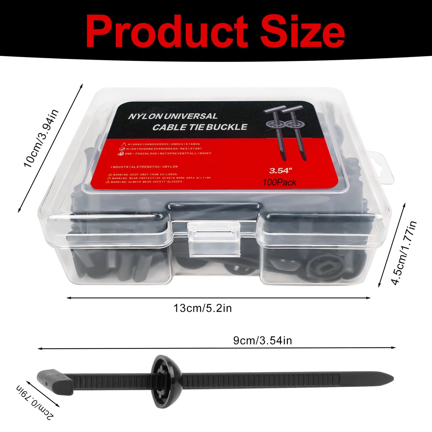 Nylon Universal Cable Tie Buckle 2026 Upgraded,Heavy Duty Self-Locking Rivet Zip Ties,Multi-Usage Cable Tie Buckle for Car Repair Home Garden
