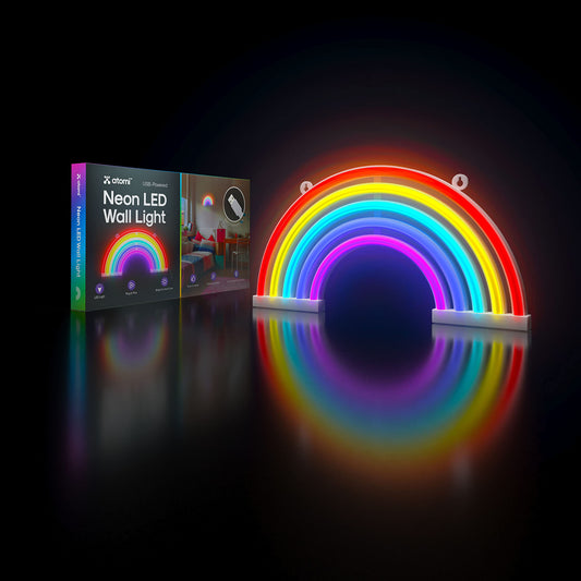 Atomi Smart Neon LED Light I Decorative Wall Art for Bedrooms, Bars & DIY Designs I USB Powered, 10 ft Cord - Multi-colored Rainbow