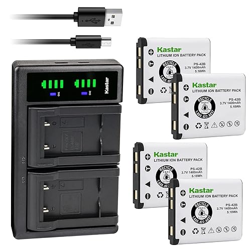 Kastar 4-Pack Battery and LTD2 USB Charger Compatible with Panasonic N4FUYYYY0018/19 N4FUYYYY0046/47 Battery, Attune II HD3 WX-CH455 WX-SB100 WX-ST100