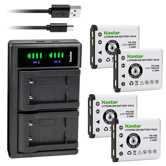 Kastar 4-Pack Battery and LTD2 USB Charger Compatible with Panasonic N4FUYYYY0018/19 N4FUYYYY0046/47 Battery, Attune II HD3 WX-CH455 WX-SB100 WX-ST100