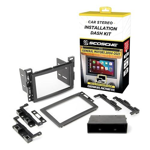 Scosche GM2500B Double DIN or Single DIN with Pocket Radio Installation Dash Kit Compatible with Select 2004-2021 GM Vehicles - Car Stereo Install Kit