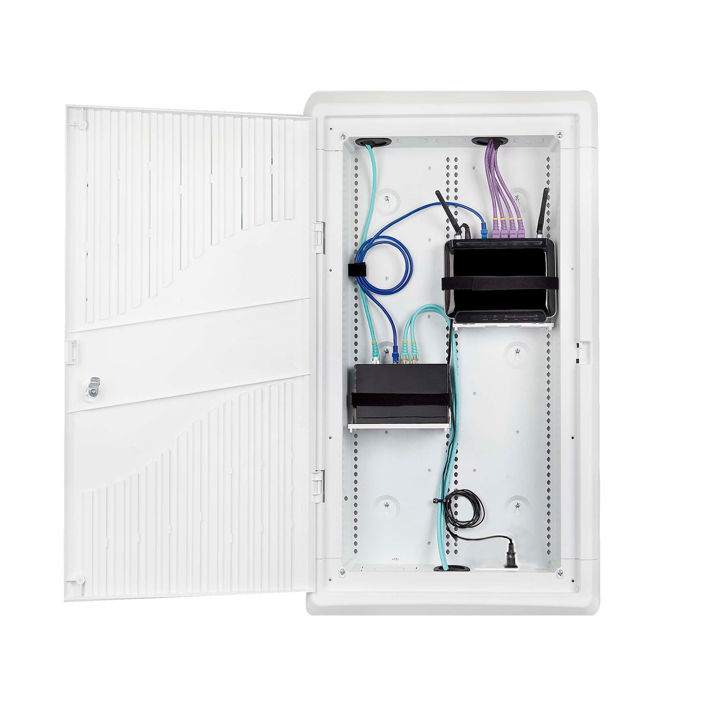 StarTech.com 28-Inch Wall-Mount Media Enclosure, Cable Management Box for Network Distribution, Structured Media Enclosure