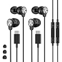 2 PACK USB C Headphones for iPhone 17 16 15, Wired Earbuds USB C with Clear Mic & Noise Reduction, Ear Buds Wired Headphones Type C Earphones
