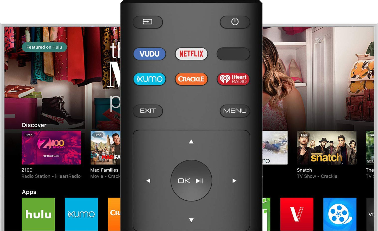 USARMT Universal Remote Control for XRT136 Replacement for VIZIO All LED LCD HD 4K UHD HDR Smart TVs