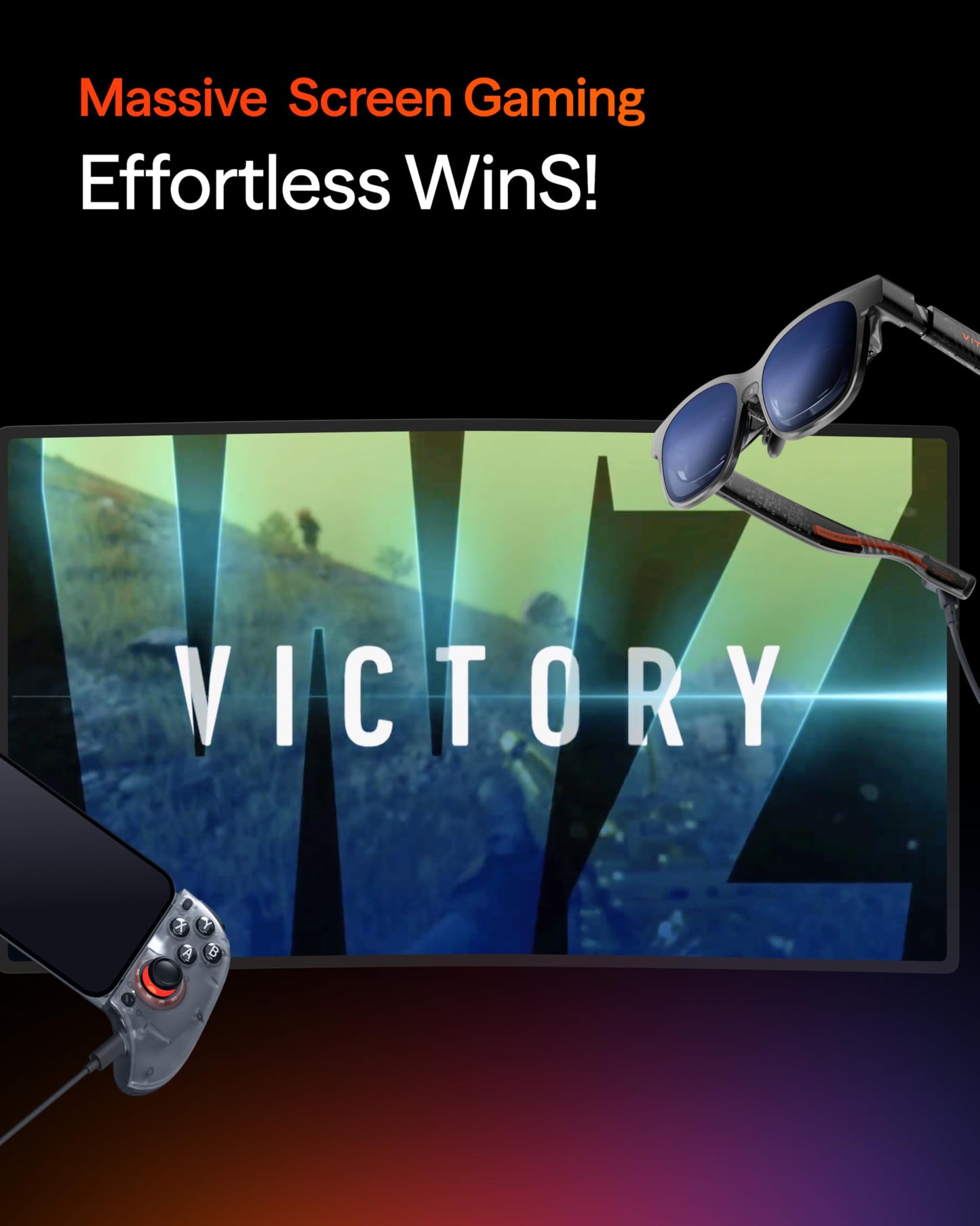 VITURE x 8BitDo Ultimate Mobile Gaming Controller - World’s First for XR Glasses | USB-C Connection for Minimum Latency, Hall Effect Sticks, Charge