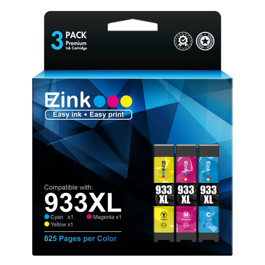 E-Z Ink (TM Compatible Ink Cartridge Replacement for HP 933XL 932 933 to use with Officejet 6100 6600 6700 7110 7510 7610 7612 Printer (1 Cyan, 1
