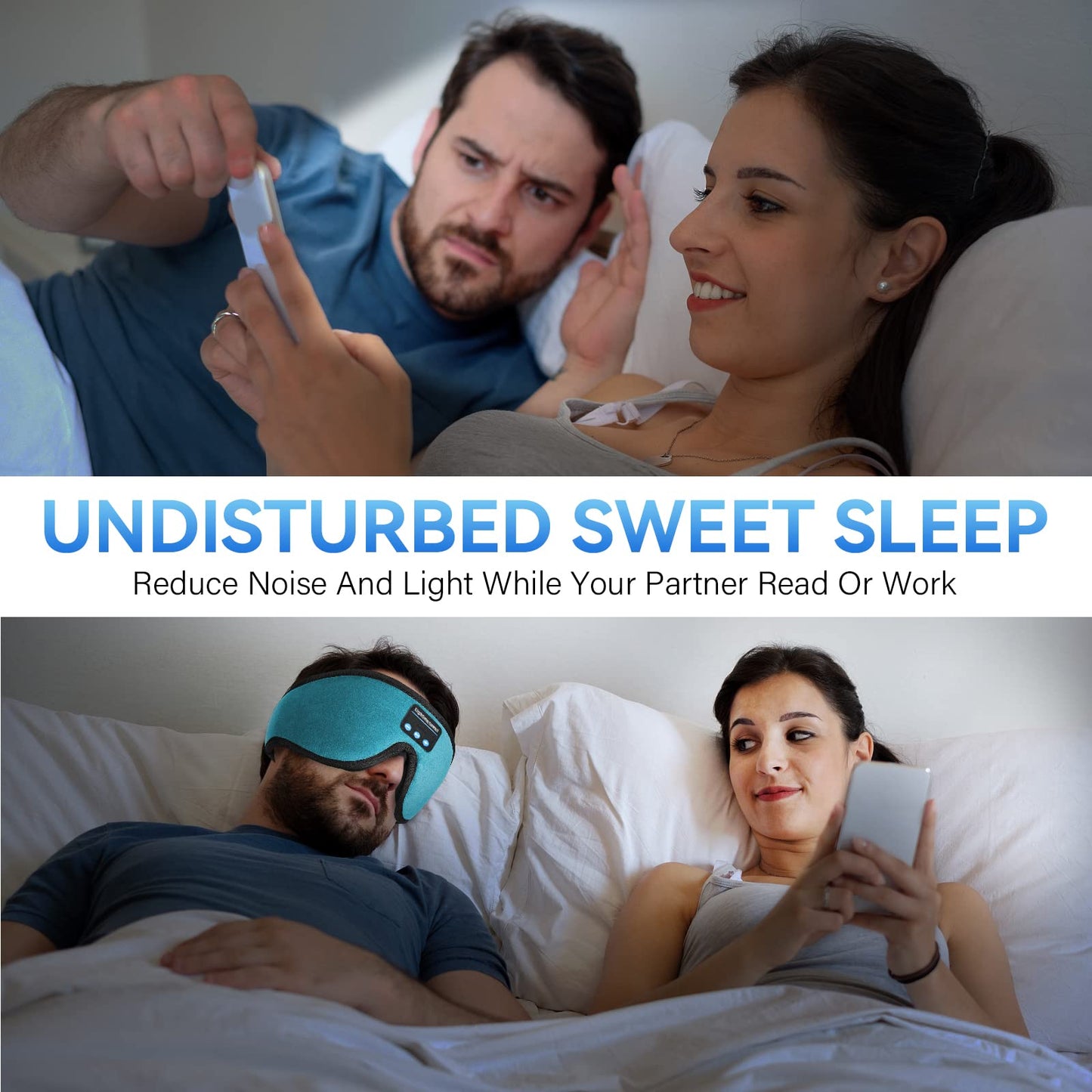 LIGHTIMETUNNEL Sleep Headphones, 3D Bluetooth Sleep Mask, Washable Sleeping Headphones with Ultra Thin Stereo Speakers Microphone Hands Free…