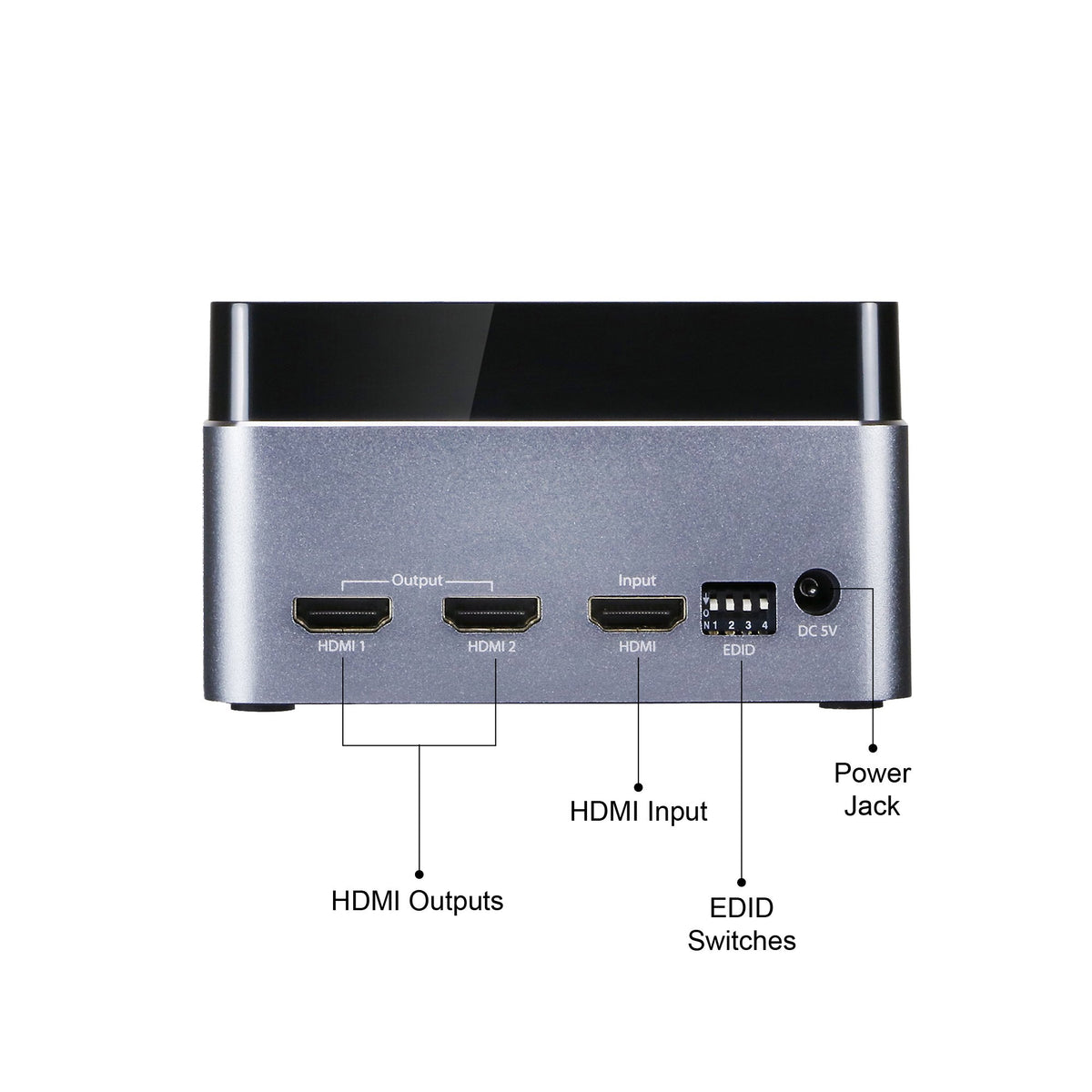 SIIG Premium 1x2 HDMI Splitter 4K 60HZ HDR with EDID - 18Gbps - HDMI 2.0 - HDCP 2.2 - Aluminum Housing - 3D, 4:4:4, UHD 2 port, 1 in and 2 out