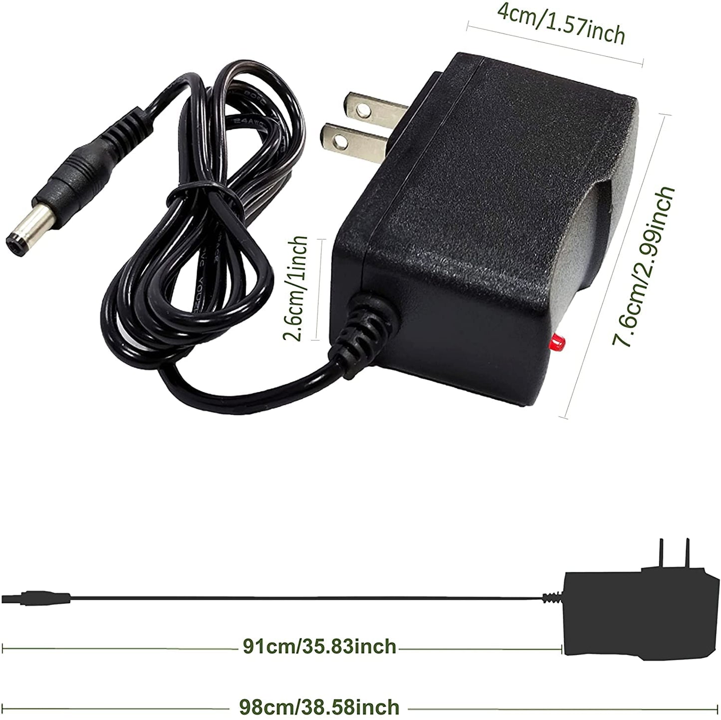 MTYTOT 5PCS 3V 1Amp Power Adapter Supply 100-240 AC to DC 3Volt 1000mA 2.5mm X 5.5mm Plug 3V 1A AC/DC Power Supply Transformer (5 Pack)