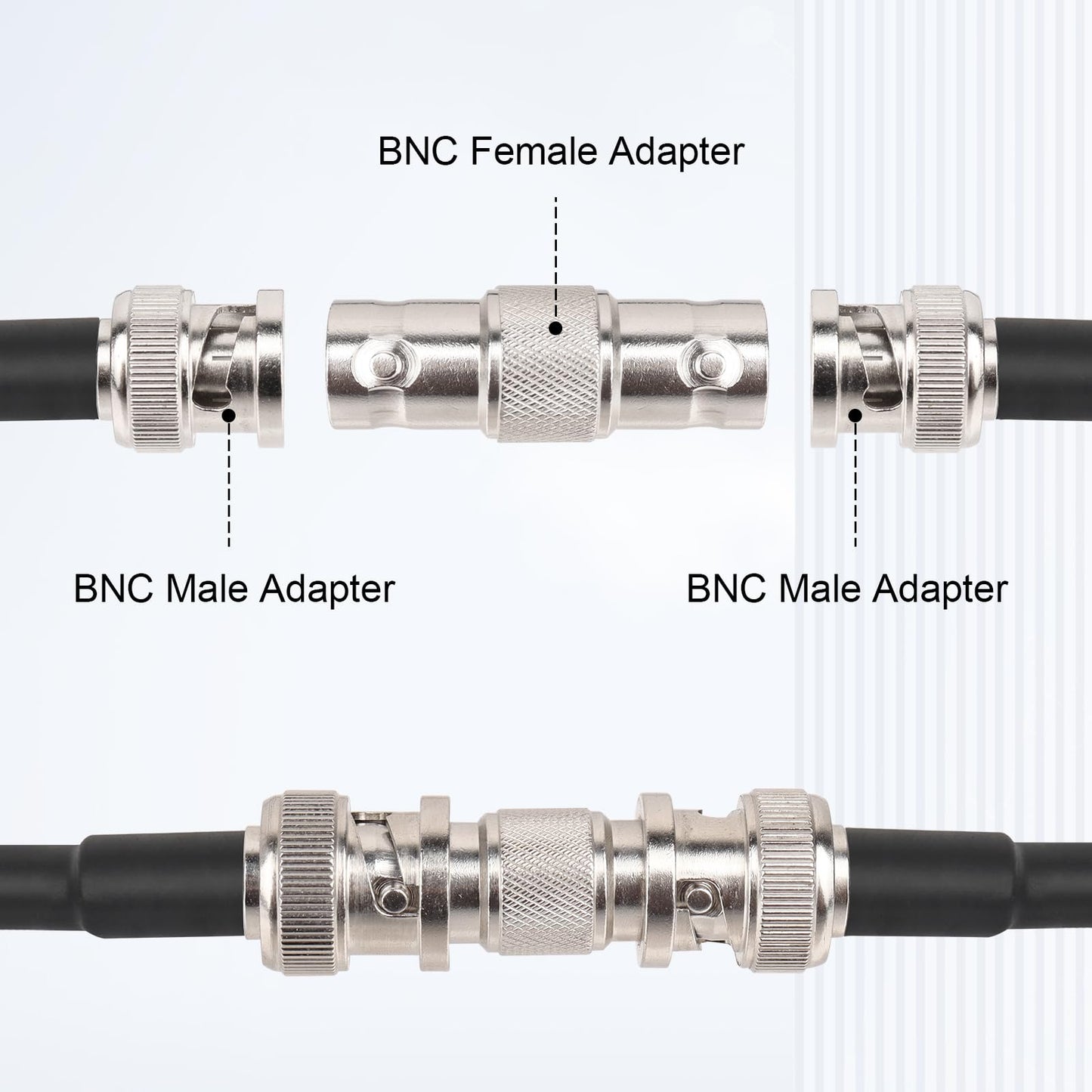 MOOKEERF 5PCS SDI Connector BNC Adapter 75 Ohm BNC Female to Female Barrel Connector for HD-SDI/3G-SDI/4K/8K SDI Video Camera Cable