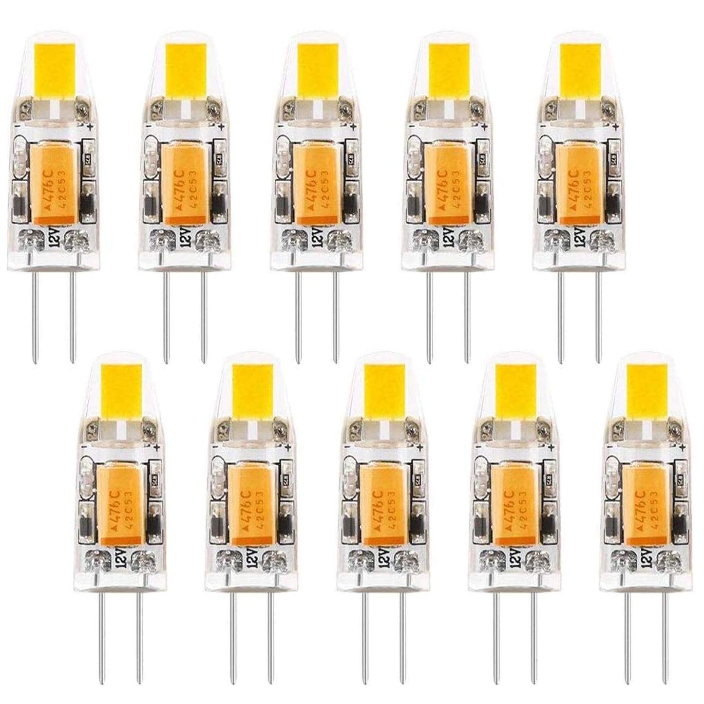 Lxcom Lighting G4 LED Bulb 1W 12V LED Light Bulb T3 10W Halogen Replacement Bulb G4 Bi-Pin Base Warm White 3000k No Flicker for Landscape Lighting,10